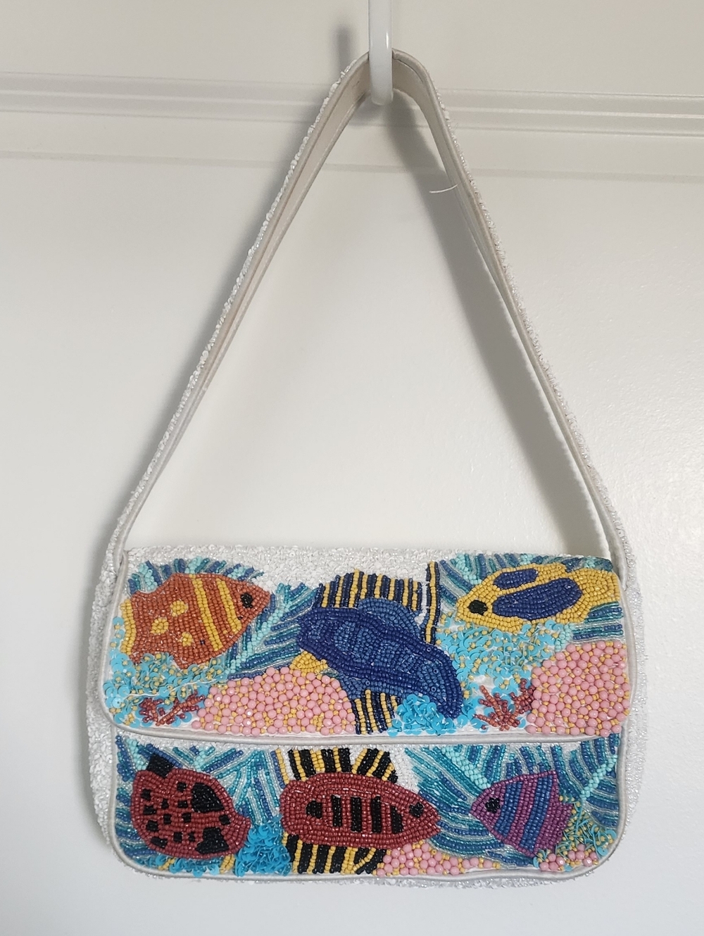 Handmade in India TJMAXX Viral Fish Aquarium Beaded Sequin Shoulder Bag Purse